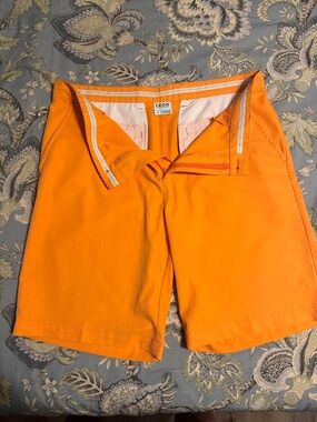 Izod Bright Orange Flat-Front Men's Shorts